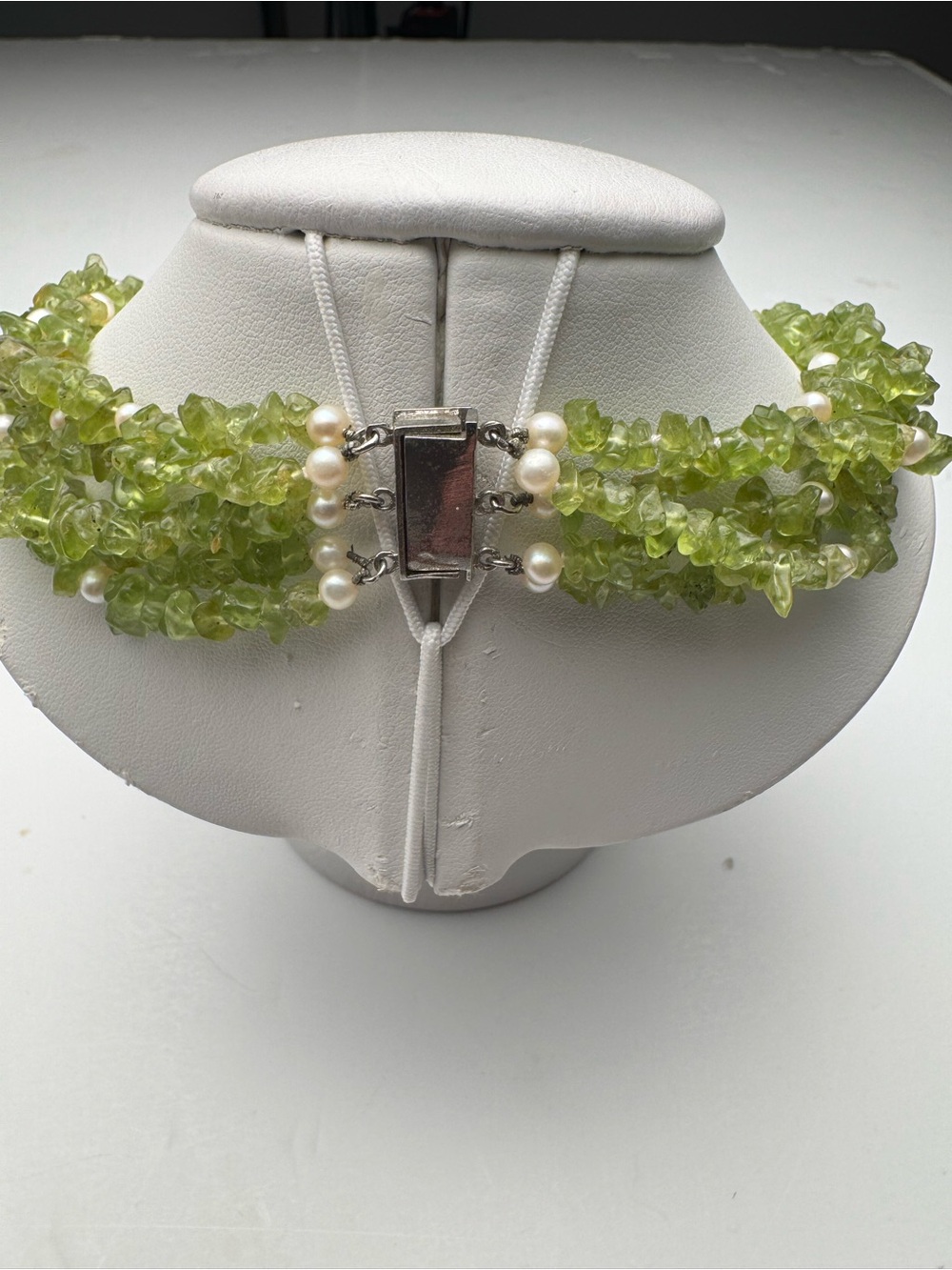 Peridot and Pearl Multi-Strand Necklace - Picture 8 of 11